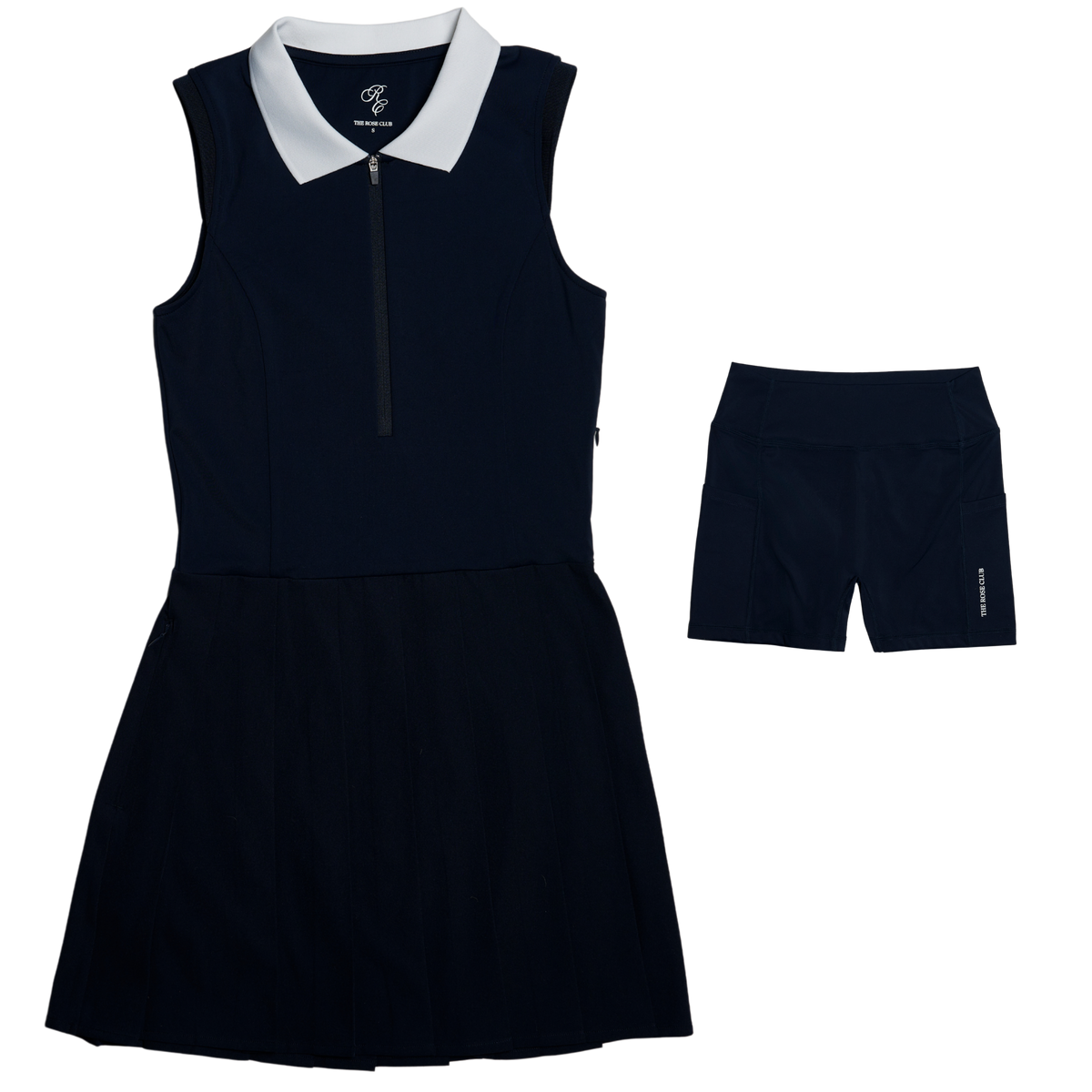 Vivienne Quarter Zip Pleated Dress